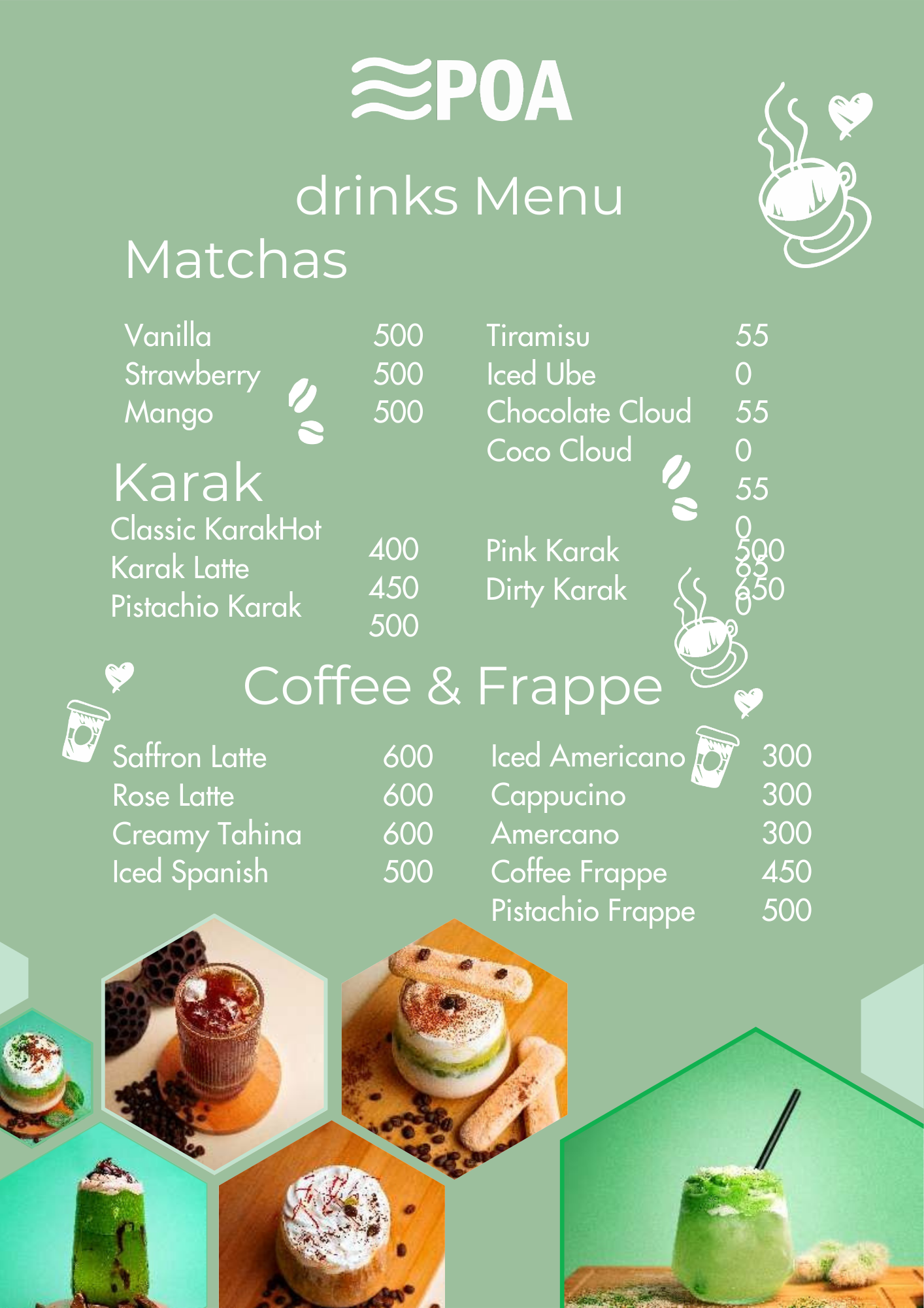 Matcha drink served at the Feelinpoa pop-up